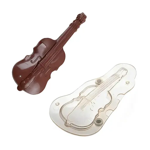 Форма полікарбонатна для шоколадних цукерок та шоколаду 3D на магніті «Віолончель» 23 x 12.5 см, Kitchen Master Прозорий 83513 - фото 1