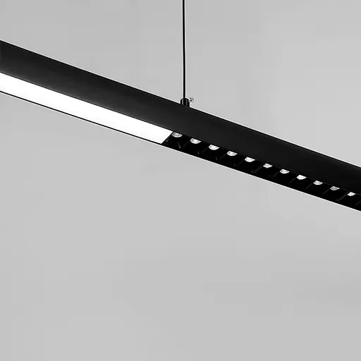 Линейный светильник LED в черном корпусе 120 см с линзами посередине | Line F | Ст. H38L-1200 BK - фото 3