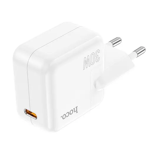 Адаптер сетевой HOCO Advantage single port charger C112A сам блок белый - фото 6