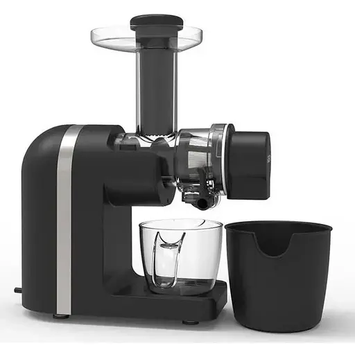 Соковитискач Ardesto JEG-1500S, Black, шнекова, 200Вт, повільне віджимання 90об/хв, ємність для соку 400мл, ємність для м'якоті 700мл, крапля-стоп, малошумний двигун, реверс, щіточка для очищення