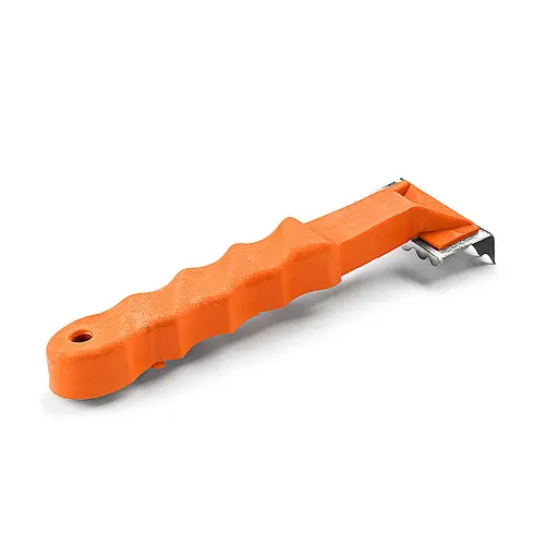 Рибочищення скребок для рибної луски з пластиковою ручкою 15.5 см Жовтогарячий, Kitchen Master Помаранчевий 87614 - фото 1