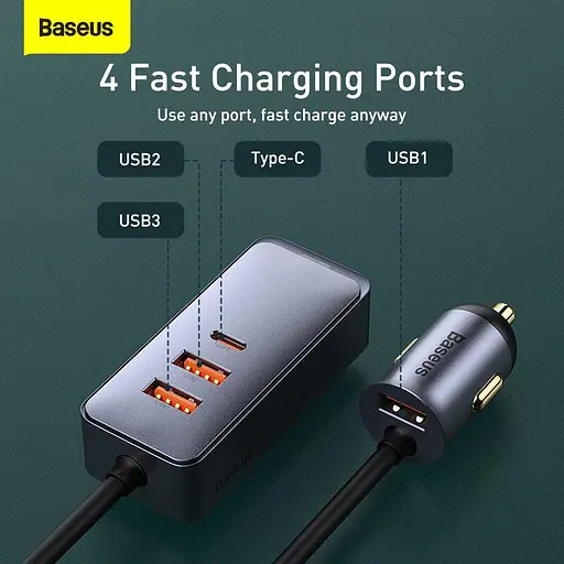 Автомобильный зарядный удлинитель BASEUS Share Together PPS 4usb - фото 5