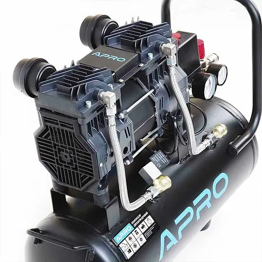 Компресор двоциліндровий безмасляний Apro OFE-24 1,5 кВт 240 л/хв 24 л 30412 - фото 9