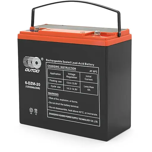 Тяговая аккумуляторная батарея AGM OUTDO 6-DZM-20, 12V 20Ah, (180 х 78 х 170), Q2