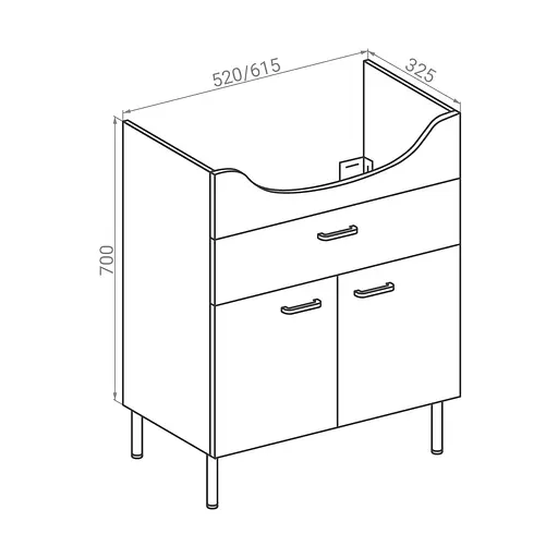 Тумба для підлоги RJ Roft-L з умивальником Freja L71955000 55 см Білий RJFU043-0155WHSET(RJFU043-0155WH+L71955000) Білий - фото 2