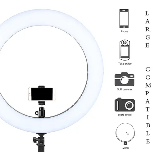 Тримач із кільцевим освітленням GRAND 18" ZM448 180cm Tripod Stand лампа зі штативом - фото 10