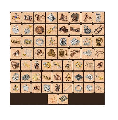 Металлический пазл из 68 предметов "Набор головоломок" - фото 2