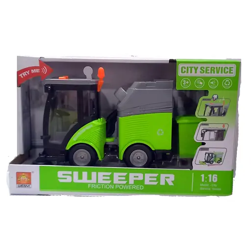 Мусороуборочная машина WY 680 A, инерция, свет, звук, в коробке (6974060113113) Салатовый - фото 1