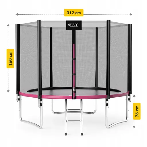 Батут с наружной сеткой 4FIZJO Classic 10FT 312 см Black/Pink (P-5907739314567) - фото 5