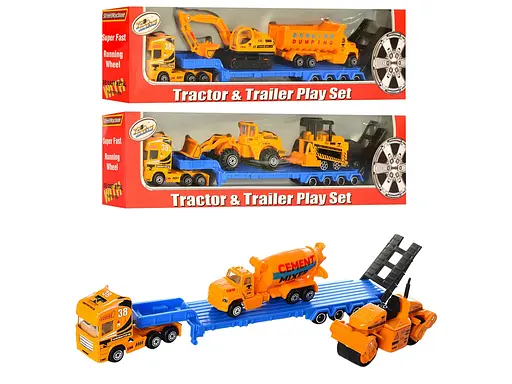 Трейлер метал, 28 см, з будтехнікою, 2 шт. (В асортименті) - фото 3