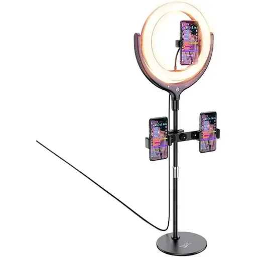 Тримач із кільцевим освітленням Hoco LV01 Rouge desktop fill light live broadcast stand - фото 1