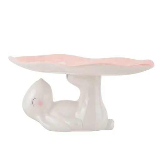 Подставка Elisey Кролик с весенними цветами 10 см розовая (5101-001)   - фото 2