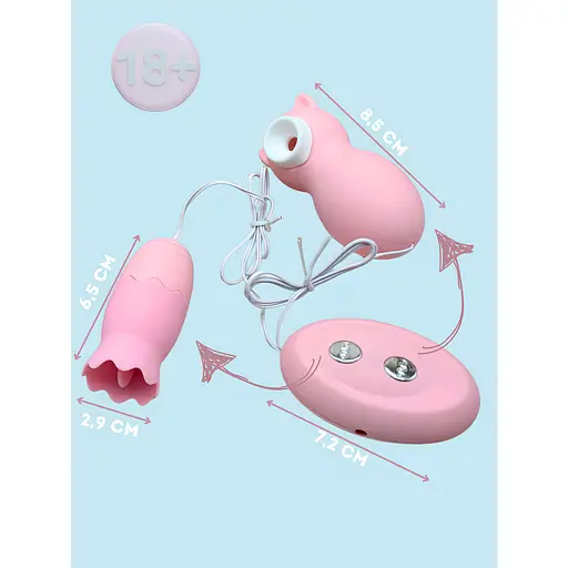 Набор для двойной стимуляции Passion клиторальный вакуумный вибратор вуманайзер USB розовый (4821002029679) - фото 4