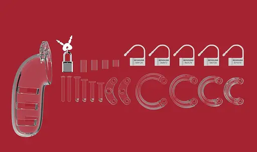 Пояс верности для мужчин ManCage 06 Chastity Cage 14 см прозрачный - фото 5