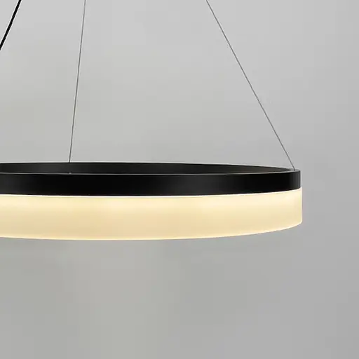 Современная кольцевая люстра в черном каркасе Ø 60 см Line F | Ст. YO18-600 BK - фото 5