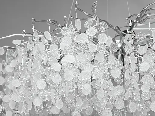 Сучасна дизайнерська кришталева люстра "Гліцинія" на 14 ламп, хром - фото 4