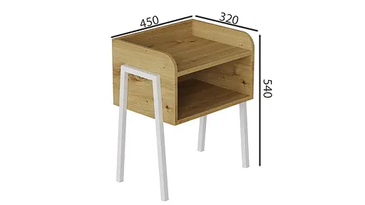 Тумба модульна Ferrum-decor Джузі 540x450x320 метал Білий ДСП Дуб Артізан 16 мм (FRD-102980) - фото 3