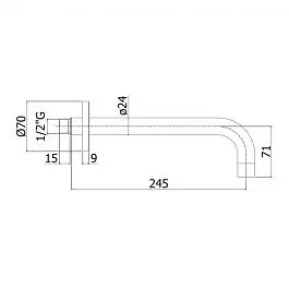 Излив для ванны Paffoni 24,5 см steel ZBOC141ST, Нержавеющая сталь - фото 2