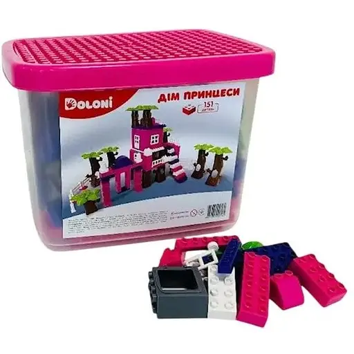 Конструктор Дім принцеси Doloni 013888/03 в пластиковому боксі 151 деталь - фото 1