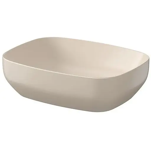 Умивальник на стільницю Cersanit Larga прямокутний 50x38 бежевий матовий K677-062 - фото 1