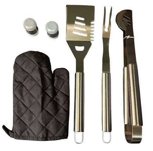 Набор для гриля и барбекю: 3 больших аксессуара - Для любителей BBQ - из нержавеющей стали с фартуком 2306 - фото 1