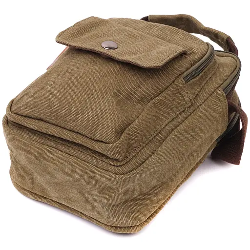 Цікава невелика чоловіча сумка із щільного текстилю Vintage 14,5х19х10,5 см sum0028942 - фото 5