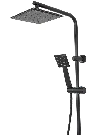 Душова система Rea Bravo чорний з полицею і краном REA-P0636, Чорний - фото 4