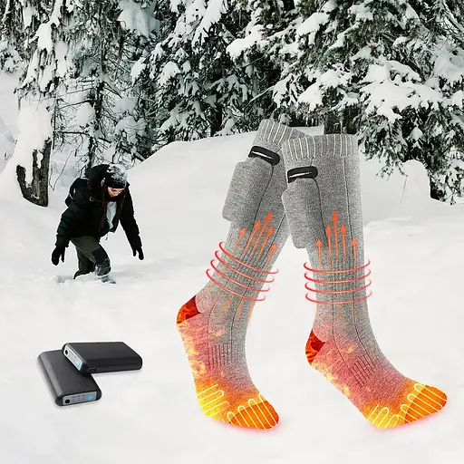 Носки с подогревом ZBHSWZ01 с блоком 4000mAh 38-44р. (Серый) - фото 5