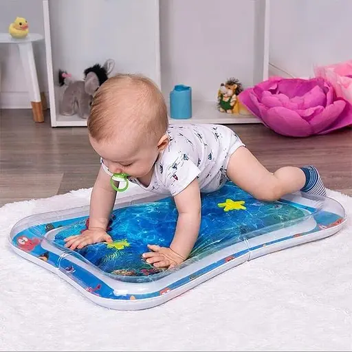 Развивающий водный коврик AirPro надувной с водой и рыбками для малышей - фото 2
