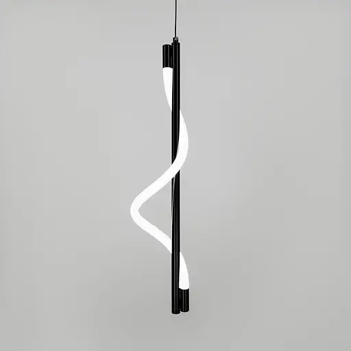 Чорний підвіс із обплетеним неоном 9 Вт | Арт. W 209/600 BK | Line F - фото 4