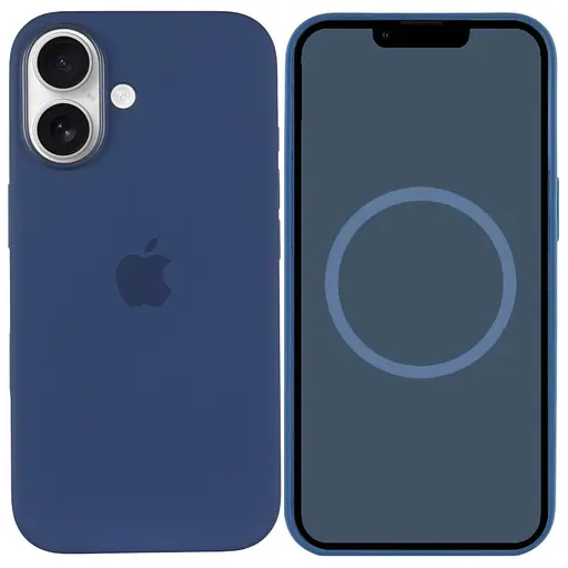Чехол Epik Silicone case AAA с Magsafe и анимационной кнопкой для Apple iPhone 16, 6.1 Denim - фото 3
