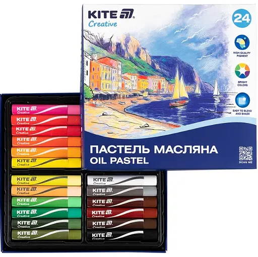 Пастель масляна Kite Creative 24 кольорів (K-200-24) - фото 3