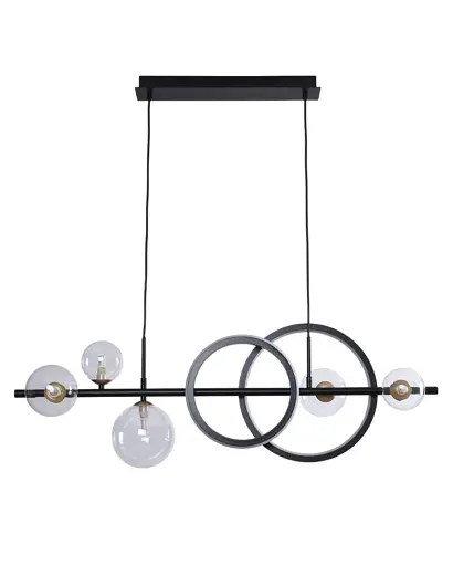 Світильник підвісний, люстра Zuma Line 5905316665569 Taremi G9+LED -модуль 5+1x3.5W+15W 3000K-6000K 2300Lm IP20 чорний - фото 1