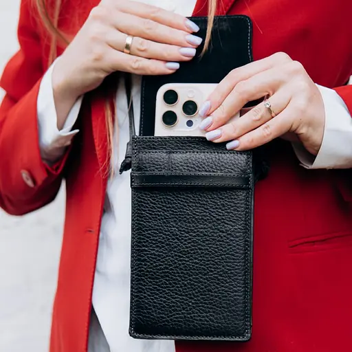 Мини сумка чехол для телефона Grande Pelle 18.5х10.5х3.5 см sum0028484 - фото 5