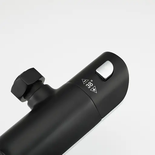 Душевая система с термостатом Gappo G2403-56, излив - переключатель на лейку 3 режима, черный/хром, Черный матовый - фото 4