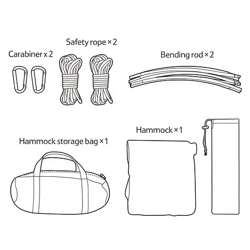 Гамак с дугами без опрокидывания Naturehike NH22DC008 (270x140 см) Оранжевый - фото 8