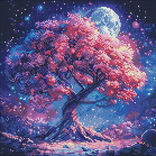 Алмазна мозаїка Силует дерева ©art_selena_ua Ідейка AMO8214, 40х40 см - фото 1