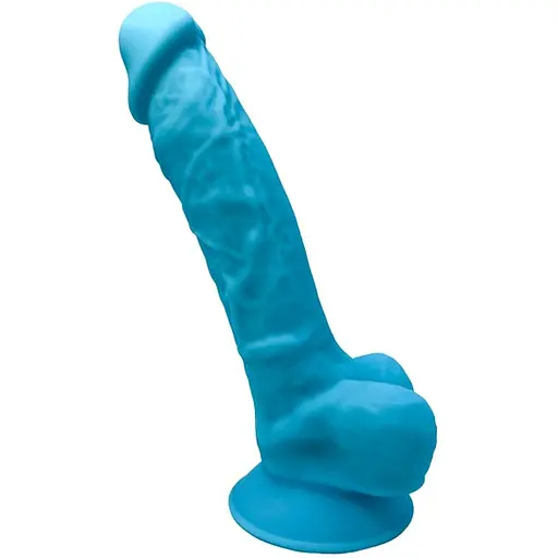 Фалоімітатор Silexd Premium Silicone Dildo Model 1 Size 7 18.8 см блакитний