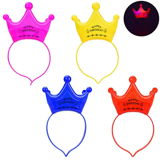 Аксесуар "Обруч-Корона" зі світлом FL194, у пакеті (6920201245052) МІКС - фото 1