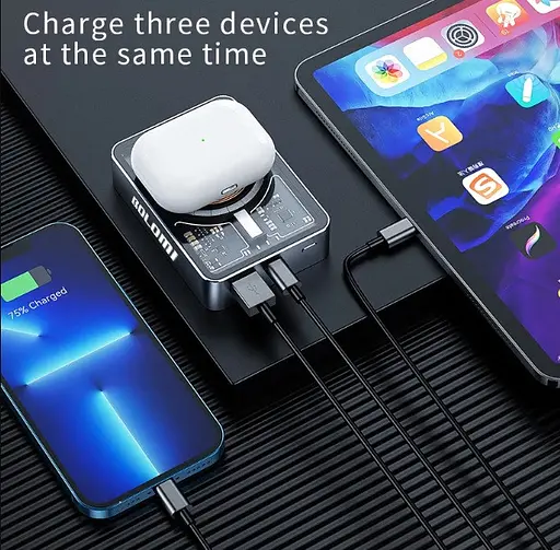 Портативний міні-зарядний магнітний Powerbank Magnetic для iPhone 12 12 14 - фото 3