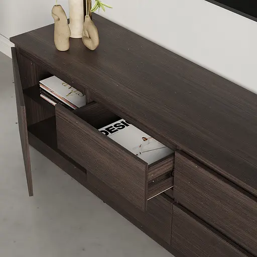 Тумба під телевізор MebelStar Нео 4Ш2Д 200x43x53 см Дуб рістрето (MBS-1261) - фото 3