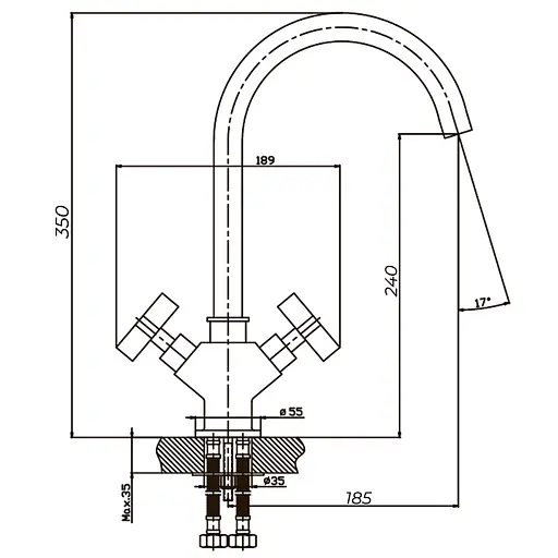 Смеситель для кухни Haiba Bergus 011 HB0024 Хром - фото 2