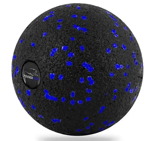 Набір для масажу та йоги PowerPlay PP_4091 EPP (2 м'ячики + валик масажер 15*5,3 см.) Blue + гумка 7,5 кг (PP_4091_Blue) - фото 2