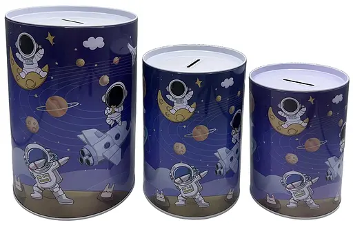 Скарбничка металева Космонавт, 3 шт., 15, 16, 22 см