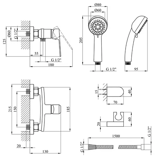 Смеситель для душа Kroner KRM Dorn - C050 - фото 7