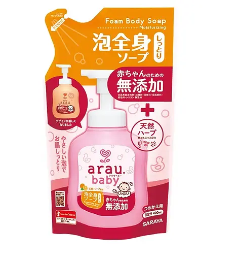 Гель-піна для купання малюків зволожуючий змінний блок Arau Baby 400 мл - фото 1