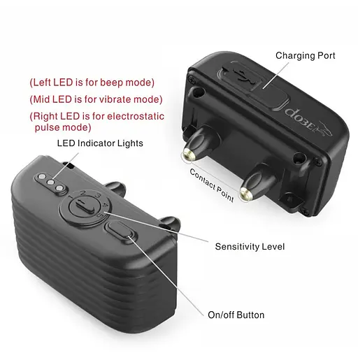 Електронний ошийник для собаки для дресирування + антилай 2 в 1 Dobe DB 500, помаранчевий ремінець (100609) - фото 3