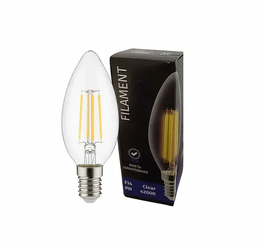 Лампочка LED SIRIUSSTAR filament clear 4202 8W (C37-4200K-E14)