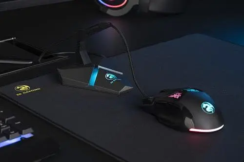 Тримач кабелю 2E GAMING "Bungee Scorpio", Grey, 7 режимів LED-підсвічування з сенсорним керуванням, 3xUSB 2.0, кардрідер microSD, 1 x microUSB, 1.2 м (2E-MB001U) - фото 7