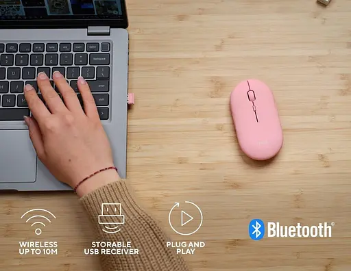Миша Trust Puck Rechargeable Wireless Ultra-Thin Silent Pink (24125) [93106] - фото 8